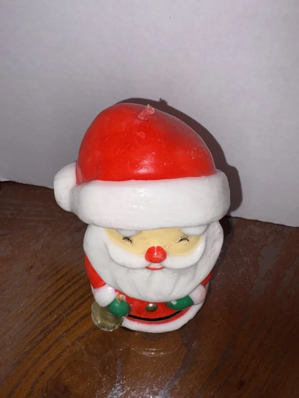 Vintage Santa Claus Christmas Candle Unlit Wax 7.5 Inches Tall